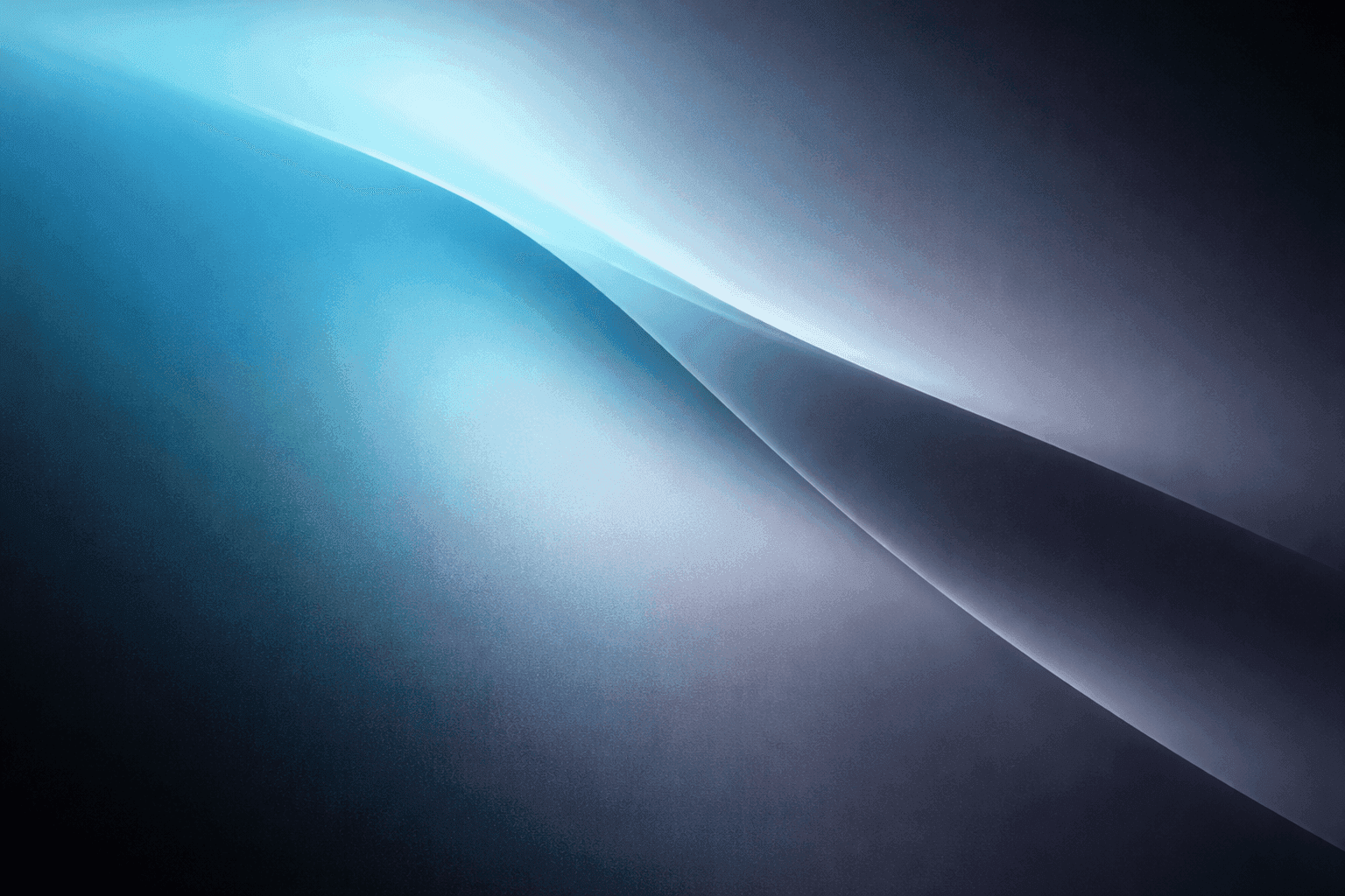 Abstract flowing blue light ribbon on a dark background