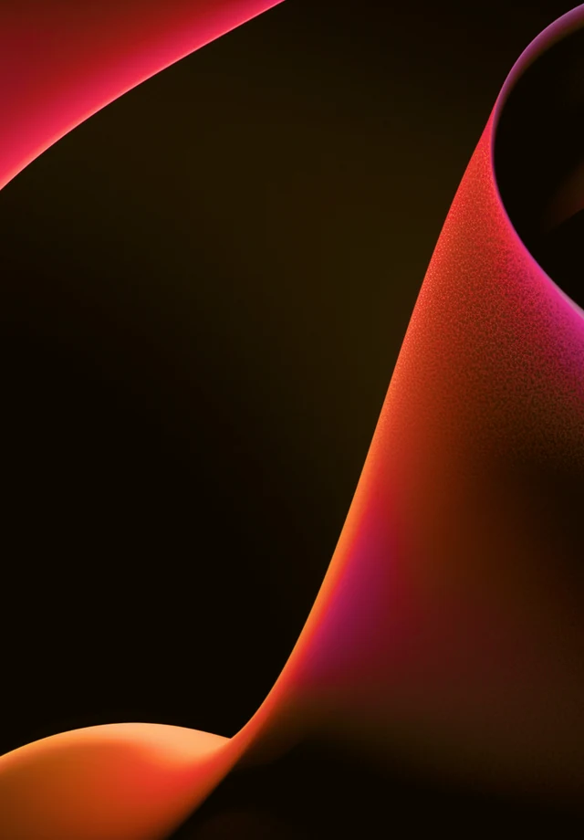 Abstract flowing pink and orange light ribbon on a dark background